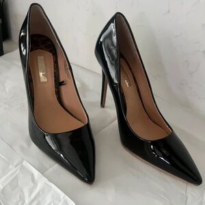 Primark Black Patent Pointed Toe Stiletto Pumps